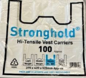 11x17x21 - (Ht21)White Vest Carrier Bag 17mu