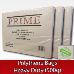 Super Heavy Duty Polythene Bags (500G)