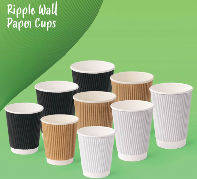 8oz Black Ripple Coffee Cup ( Box 500 )